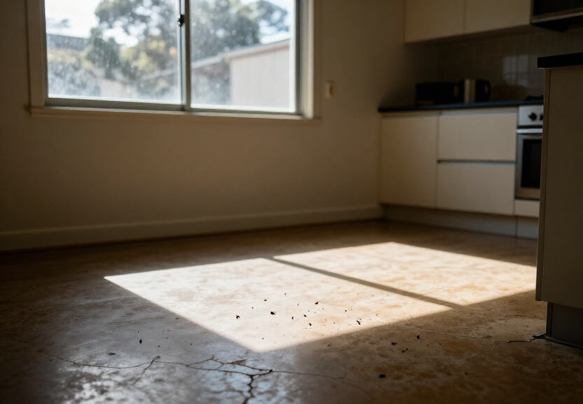 Cockroach infestation in Edensor Park kitchen before treatment